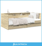Dnevni krevet s ladicama boja hrasta sonome 90 x 190 cm drveni - NOVO