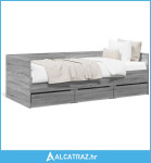 Dnevni krevet s ladicama boja sivog hrasta 75 x 190 cm drveni - NOVO