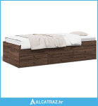 Dnevni krevet s ladicama boja smeđeg hrasta 75 x 190 cm drveni - NOVO