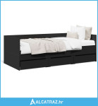 Dnevni krevet s ladicama crni 75 x 190 cm konstruirano drvo - NOVO