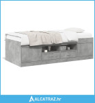 Dnevni krevet s ladicama siva boja betona 75 x 190 cm drveni - NOVO