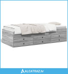 Dnevni krevet s ladicama siva boja hrasta 100 x 200 cm drveni - NOVO