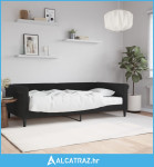 Dnevni krevet s madracem crni 100 x 200 cm baršunasti - NOVO