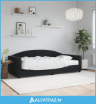 Dnevni krevet s madracem crni 90 x 200 cm baršunasti - NOVO