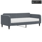 Dnevni krevet s madracem tamno sivi 90x190 cm baršun - Tamno siva 90 x