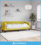 Dnevni krevet s madracem žuti 80 x 200 cm baršunasti - NOVO