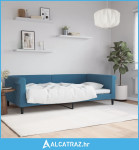 Dnevni krevet plavi 100 x 200 cm baršunasti - NOVO