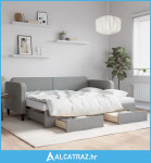 Dnevni krevet na razvlačenje svjetlosivi 80 x 200 cm od tkanine - NOVO