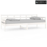 Dnevni ležaj bijeli 80 x 200 cm od masivne borovine - Bijela 80 x 200