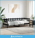 Dnevni ležaj crni 90 x 190 cm od masivne borovine - NOVO