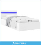 Hidraulični okvir za krevet umjetna koža LED bijeli 90 x 200 cm - NOVO