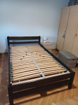 krevet 120x200, puno drvo,  s podnicom