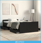 Krevet bez madraca Crni hrast 90x190 cm Konstruirano drvo - NOVO