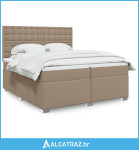 Krevet box spring s madracem cappuccino 200x200cm umjetna koža - NOVO