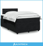 Krevet box spring s madracem crni 120 x 190 cm baršunasti - NOVO