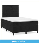 Krevet box spring s madracem crni 120 x 190 cm baršunasti - NOVO