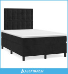 Krevet box spring s madracem crni 120 x 190 cm baršunasti - NOVO