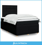 Krevet box spring s madracem crni 120 x 190 cm od tkanine - NOVO