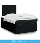 Krevet box spring s madracem crni 120 x 190 cm od tkanine - NOVO