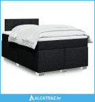 Krevet box spring s madracem crni 120 x 190 cm od tkanine - NOVO
