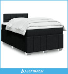 Krevet box spring s madracem crni 120 x 190 cm od tkanine - NOVO