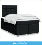 Krevet box spring s madracem crni 120 x 190 cm od tkanine - NOVO