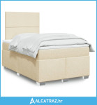 Krevet box spring s madracem krem 120 x 190 cm od tkanine - NOVO