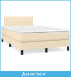 Krevet box spring s madracem krem 120 x 190 cm od tkanine - NOVO