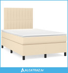 Krevet box spring s madracem krem 120 x 190 cm od tkanine - NOVO