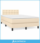 Krevet box spring s madracem krem 120 x 190 cm od tkanine - NOVO