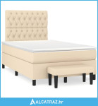 Krevet box spring s madracem krem 120 x 190 cm od tkanine - NOVO