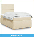 Krevet box spring s madracem krem 120 x 190 cm od tkanine - NOVO