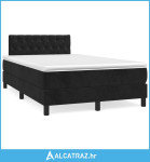 Krevet box spring s madracem LED crni 120 x 190 cm baršunasti - NOVO