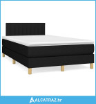 Krevet box spring s madracem LED crni 120 x 190 cm od tkanine - NOVO