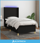 Krevet box spring s madracem LED crni 80 x 200 cm od tkanine - NOVO