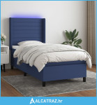 Krevet box spring s madracem LED plavi 100x200 cm od tkanine - NOVO