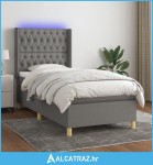 Krevet box spring s madracem LED tamnosivi 100x200 cm tkanina - NOVO