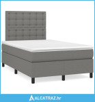Krevet box spring s madracem LED tamnosivi 120 x 190 cm tkanina - NOVO