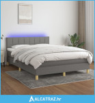 Krevet box spring s madracem LED tamnosivi 140x200 cm tkanina - NOVO