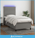 Krevet box spring s madracem LED tamnosivi 80 x 200 cm tkanina - NOVO