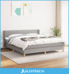 Krevet box spring s madracem svjetlosiva 160x200 cm tkanina - NOVO