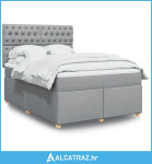 Krevet box spring s madracem svjetlosiva 160x200 cm tkanina - NOVO