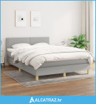 Krevet box spring s madracem svjetlosivi 140x200 cm od tkanine - NOVO