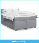 Krevet box spring s madracem svjetlosivi 140x200 cm od tkanine - NOVO