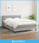 Krevet box spring s madracem svjetlosivi 140x200 cm od tkanine - NOVO