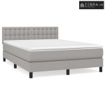 Krevet box spring s madracem svjetlosivi 140x200 cm od tkanine - Svjet