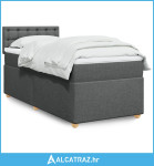 Krevet box spring s madracem tamnosivi za 1 osobu tkanine - NOVO