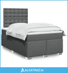 Krevet box spring s madracem tamnosivi 120 x 190 cm tkanina - NOVO