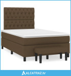 Krevet box spring s madracem tamnosmeđi 120 x 190 cm od tkanine - NOVO