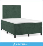 Krevet box spring s madracem tamnozeleni 120x190 cm baršunasti - NOVO
